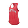 Women's Heather Red Wisconsin Badgers Two-Hit Intramural Tri-Blend Scoop Neck Racerback Tank Top