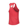 Women's Heather Red Wisconsin Badgers Two-Hit Intramural Tri-Blend Scoop Neck Racerback Tank Top