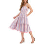 Women's Striped Sleeveless Tassel-Hem Dress