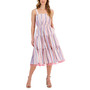 Women's Striped Sleeveless Tassel-Hem Dress