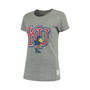 Women's Heather Gray Kansas Jayhawks Tri-Blend Crew Neck T-shirt