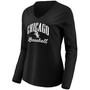 Women's Black Chicago White Sox Victory Script V-Neck Long Sleeve T-shirt
