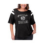 Women's Black Pittsburgh Steelers Plus Size Curve Half-Sleeve T-shirt