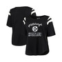 Women's Black Pittsburgh Steelers Plus Size Curve Half-Sleeve T-shirt