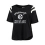 Women's Black Pittsburgh Steelers Plus Size Curve Half-Sleeve T-shirt