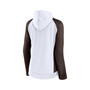Women's Branded White, Brown Cleveland Browns End Around Raglan Full-Zip Hoodie