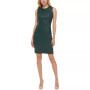 Women's Faux-Leather Sleeveless Sheath Dress