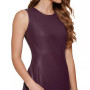 Women's Faux-Leather Sleeveless Sheath Dress