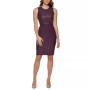 Women's Faux-Leather Sleeveless Sheath Dress