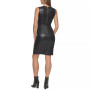 Women's Faux-Leather Sleeveless Sheath Dress