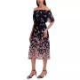 Printed Flutter-Sleeve A-Line Dress