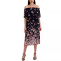 Printed Flutter-Sleeve A-Line Dress