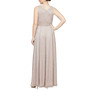 Women's Metallic Surplice Sleeveless Gown
