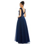 Women's Floral Applique A-Line Evening Gown