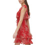 Ruffled Paisley Chiffon Dress