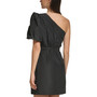 Women's One-Shoulder Puff-Sleeve Taffeta Dress