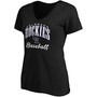 Women's Black Colorado Rockies Victory Script V-Neck T-shirt
