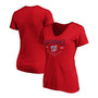 Women's Red Washington Nationals Live For It V-Neck T-shirt