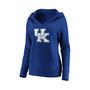 Women's Branded Royal Kentucky Wildcats Primary Logo V-Neck Pullover Hoodie