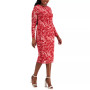 Women's Printed Side-Pleated Long-Sleeve Dress