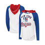 Women's G-III Sports by Carl Banks White, Royal New York Rangers MVP Raglan Hoodie T-shirt