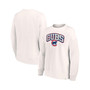 Women's Branded Cream Chicago Cubs Leopard Pullover Sweatshirt