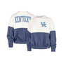 Women's White, Royal Kentucky Wildcats Take Two Bonita Pullover Sweatshirt