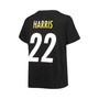 Women's Branded Najee Harris Black Pittsburgh Steelers Plus Size Player Name and Number V-Neck T-shirt