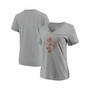 Women's Heathered Gray Texas Longhorns Vault Tri-Blend V-Neck T-shirt