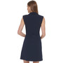 Women's Notched Collar Hardware Trim Sleeveless Sheath Dress
