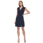 Women's Notched Collar Hardware Trim Sleeveless Sheath Dress