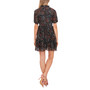 Women's Short Sleeve Printed Clip-Dot Baby Doll Dress