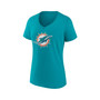 Women's Branded Tyreek Hill Aqua Miami Dolphins Player Icon Name and Number V-Neck T-shirt