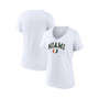 Women's Branded White Miami Hurricanes Evergreen Campus V-Neck T-shirt