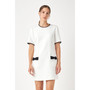 Women's Contrast Accent Shift Pocket Mini Dress