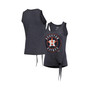 Women's Navy Houston Astros Scoop Neck Racerback Side Tie Tri-Blend Tank Top