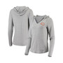 Women's Heathered Gray Chicago Bears Warm-Up Tri-Blend Hoodie Long Sleeve V-Neck T-shirt