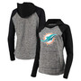 Women's Heathered Gray, Black Miami Dolphins Championship Team Ring Raglan Pullover Hoodie