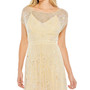 Women's Embellished Illusion Cap Sleeve Gown
