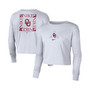 Women's White Oklahoma Sooners Seasonal Cropped Long Sleeve T-shirt