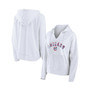 Women's Branded White Chicago Cubs Striped Arch Pullover Hoodie
