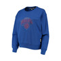 Women's Blue New York Knicks Carrie Rhinestone Pullover Sweatshirt