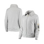 Women's Gray New Orleans Saints Fleece Full-Zip Sweatshirt