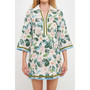 Women's Floral Tunic Dress with Trim