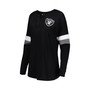 Women's Black Las Vegas Raiders Athletic Varsity Lace-Up Long Sleeve T-shirt