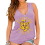 Women's LSU Tigers Purple Relaxed Henley Tank Top