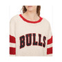 Women's Oatmeal, Red Chicago Bulls Mindy Sherpa Pullover Sweatshirt