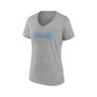 Women's Branded Heather Gray North Carolina Tar Heels Basic Arch V-Neck T-shirt