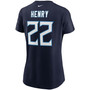 Women's Derrick Henry Navy Tennessee Titans Player Name Number T-shirt