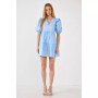Women's Ruffle Detail Puff Sleeve Mini Dress